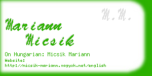 mariann micsik business card